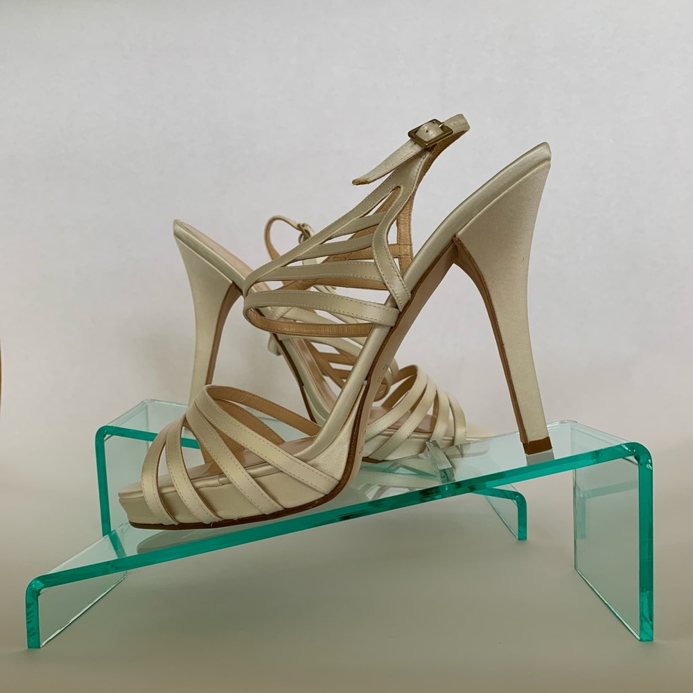 Kate Spade New York Raven Bridal Ivory Satin Sandals Women's 10